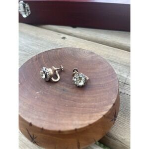 MODEL 1960s antique Ukraine Clip on earrings Stelling SILVER 875 vtg art